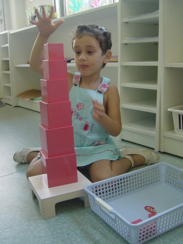 child with tower
